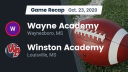Recap: Wayne Academy  vs. Winston Academy  2020