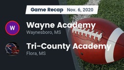 Recap: Wayne Academy  vs. Tri-County Academy  2020