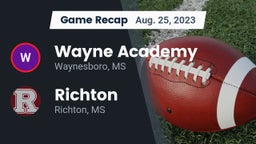 Recap: Wayne Academy  vs. Richton  2023