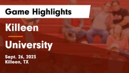 Killeen  vs University  Game Highlights - Sept. 26, 2023