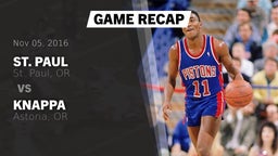 Recap: St. Paul  vs. Knappa  2016