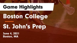 Boston College  vs St. John's Prep Game Highlights - June 4, 2021