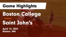 Boston College  vs Saint John's  Game Highlights - April 14, 2022