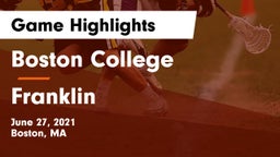 Boston College  vs Franklin  Game Highlights - June 27, 2021