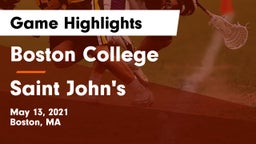 Boston College  vs Saint John's  Game Highlights - May 13, 2021