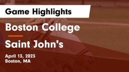 Boston College  vs Saint John's  Game Highlights - April 13, 2023
