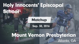 Matchup: Holy vs. Mount Vernon Presbyterian  2016
