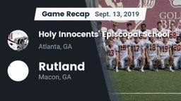 Recap: Holy Innocents' Episcopal School vs. Rutland  2019