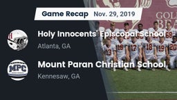 Recap: Holy Innocents' Episcopal School vs. Mount Paran Christian School 2019