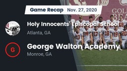 Recap: Holy Innocents' Episcopal School vs. George Walton Academy  2020