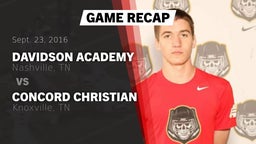Recap: Davidson Academy  vs. Concord Christian  2016