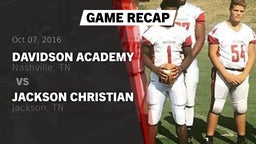 Recap: Davidson Academy  vs. Jackson Christian  2016