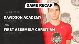 Recap: Davidson Academy  vs. First Assembly Christian  2016