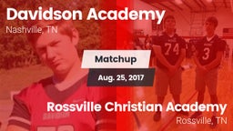 Matchup: Davidson Academy vs. Rossville Christian Academy  2017