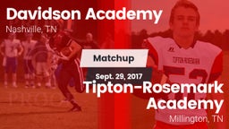 Matchup: Davidson Academy vs. Tipton-Rosemark Academy  2017