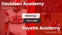 Matchup: Davidson Academy vs. Fayette Academy  2017