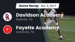 Recap: Davidson Academy  vs. Fayette Academy  2017
