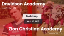 Matchup: Davidson Academy vs. Zion Christian Academy  2017