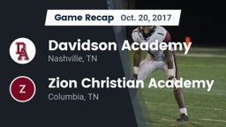 Recap: Davidson Academy  vs. Zion Christian Academy  2017