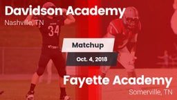 Matchup: Davidson Academy vs. Fayette Academy  2018