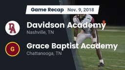 Recap: Davidson Academy  vs. Grace Baptist Academy  2018