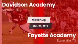Matchup: Davidson Academy vs. Fayette Academy  2019