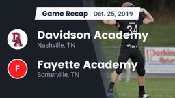Recap: Davidson Academy  vs. Fayette Academy  2019