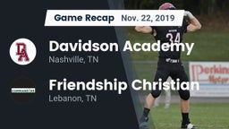 Recap: Davidson Academy  vs. Friendship Christian  2019