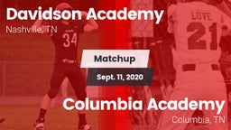 Matchup: Davidson Academy vs. Columbia Academy  2020