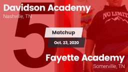 Matchup: Davidson Academy vs. Fayette Academy  2020