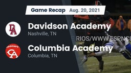 Recap: Davidson Academy  vs. Columbia Academy  2021