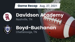Recap: Davidson Academy  vs. Boyd-Buchanan  2021