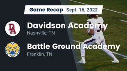 Recap: Davidson Academy  vs. Battle Ground Academy  2022