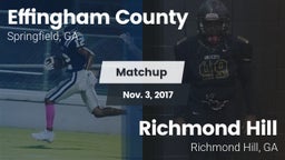 Matchup: Effingham County vs. Richmond Hill  2017