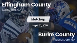Matchup: Effingham County vs. Burke County  2018