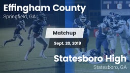 Matchup: Effingham County vs. Statesboro High 2019
