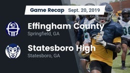 Recap: Effingham County  vs. Statesboro High 2019