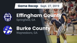 Recap: Effingham County  vs. Burke County  2019