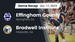 Recap: Effingham County  vs. Bradwell Institute 2019