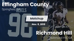Matchup: Effingham County vs. Richmond Hill  2019