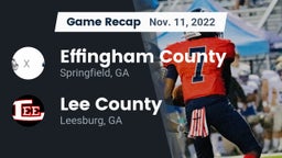 Recap: Effingham County  vs. Lee County  2022