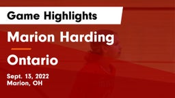 Marion Harding  vs Ontario  Game Highlights - Sept. 13, 2022
