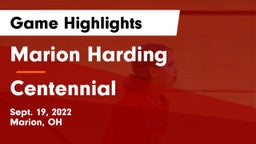 Marion Harding  vs Centennial  Game Highlights - Sept. 19, 2022