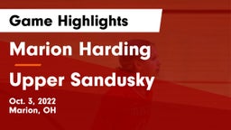 Marion Harding  vs Upper Sandusky Game Highlights - Oct. 3, 2022