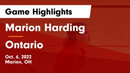 Marion Harding  vs Ontario  Game Highlights - Oct. 6, 2022