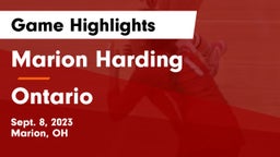 Marion Harding  vs Ontario  Game Highlights - Sept. 8, 2023