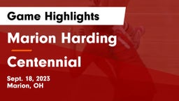 Marion Harding  vs Centennial  Game Highlights - Sept. 18, 2023