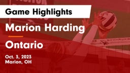 Marion Harding  vs Ontario  Game Highlights - Oct. 3, 2023