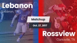 Matchup: Lebanon  vs. Rossview  2017