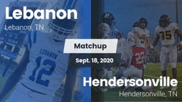 Matchup: Lebanon  vs. Hendersonville  2020